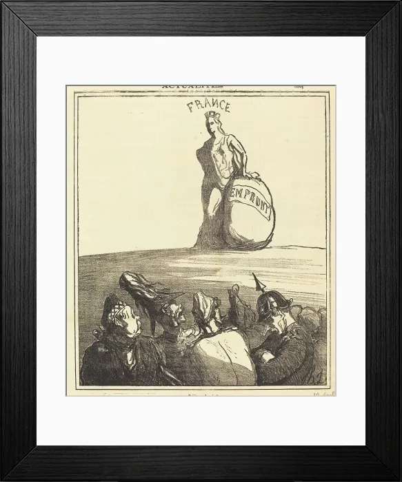 Framed Print : Déjà relevée!, 1871. Creator: Honore Daumier Framed Print : Déjà relevée!, 1871. Creator: Honore Daumier