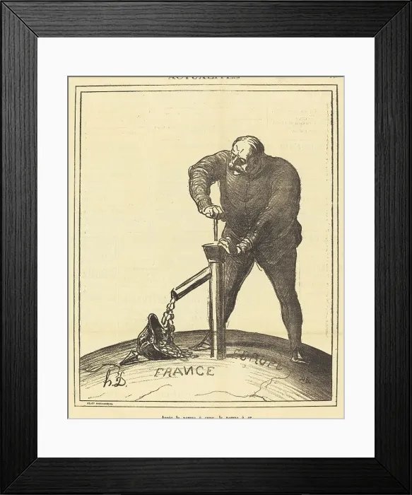Framed Print : Après la pompe a sang, la pompe à or, 1871. Creator: Honore Daumier Framed Print : Après la pompe a sang, la pompe à or, 1871. Creator: Honore Daumier