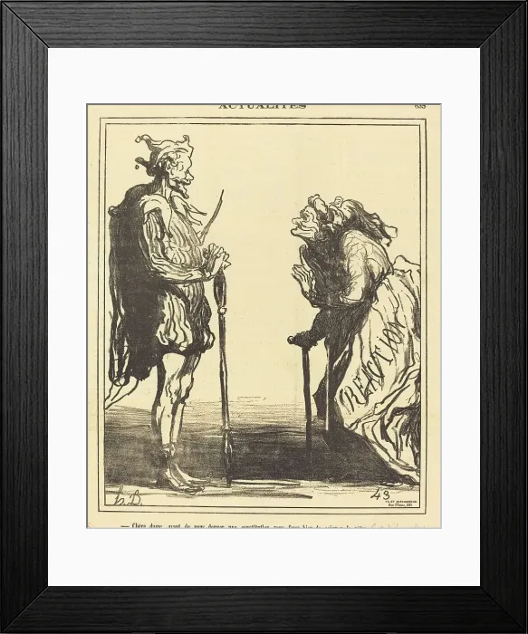 Framed Print : Chère dame, avant de nous donner... 1871. Creator: Honore Daumier Framed Print : Chère dame, avant de nous donner... 1871. Creator: Honore Daumier