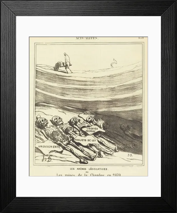 Framed Print : Les arènes législatives, 1870. Creator: Honore Daumier Framed Print : Les arènes législatives, 1870. Creator: Honore Daumier