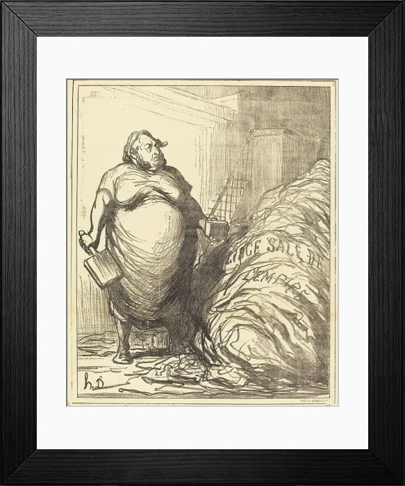 Framed Print : Je ne pourrai jamais laver tout ça, 1872. Creator: Honore Daumier Framed Print : Je ne pourrai jamais laver tout ça, 1872. Creator: Honore Daumier