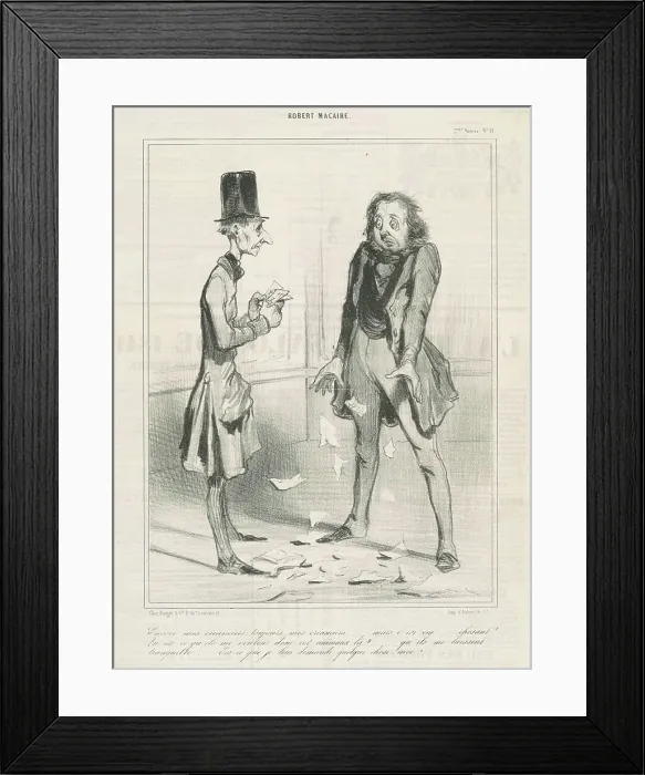 Framed Print : Encore mes créanciers, toujours... 19th century. Creator: Honore Daumier