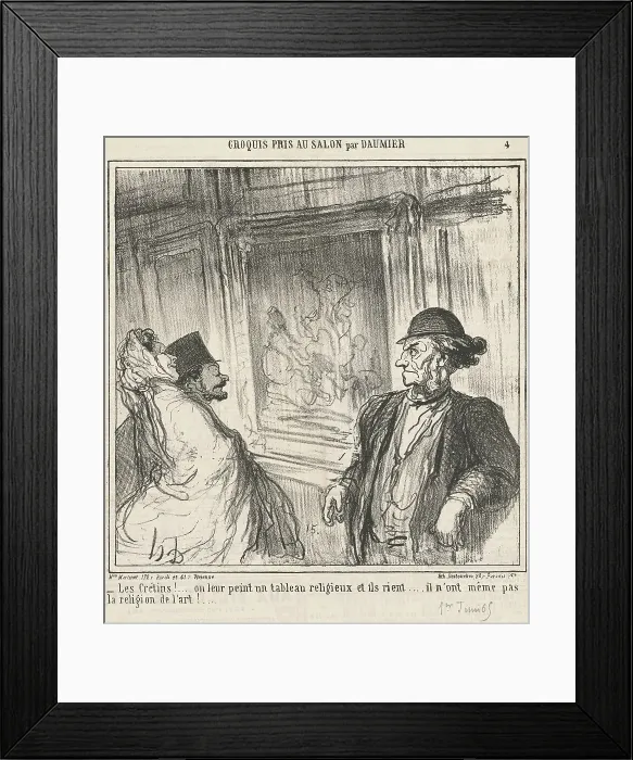 Framed Print : Les crétins!... On leur peint un tableau religieux... 19th century. Creator: Honore Daumier Framed Print : Les crétins!... On leur peint un tableau religieux... 19th century. Creator: Honore Daumier