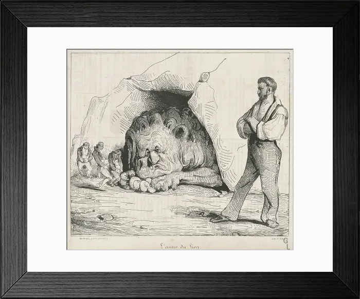 Framed Print : L'antre du lion, 19th century. Creator: Honore Daumier Framed Print : L'antre du lion, 19th century. Creator: Honore Daumier
