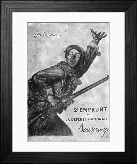Framed Print : Les affiches illustrees du deuxieme emprunt; L'affiche d'Abel Faivre, 1916. Creators: Unknown, Abel Faivre