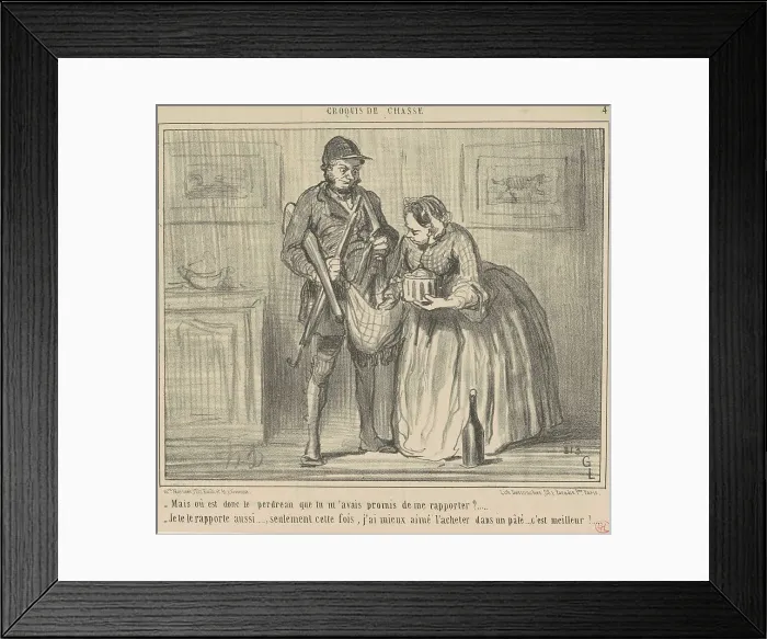 Framed Print : Mais ou est donc le perdreau, 19th century. Creator: Honore Daumier Framed Print : Mais ou est donc le perdreau, 19th century. Creator: Honore Daumier