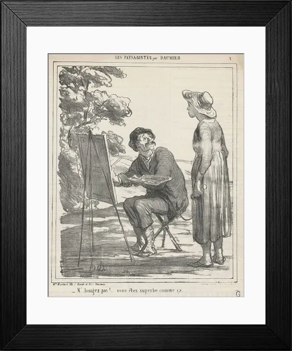 Framed Print : N'bougez pas!... 19th century. Creator: Honore Daumier Framed Print : N'bougez pas!... 19th century. Creator: Honore Daumier