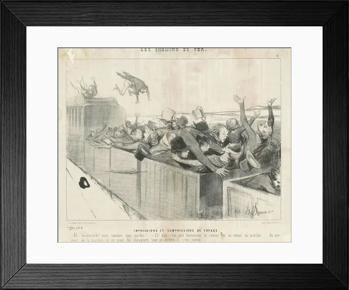 Framed Print : Impressions et compressions de voyage, 19th century. Creator: Honore Daumier Framed Print : Impressions et compressions de voyage, 19th century. Creator: Honore Daumier