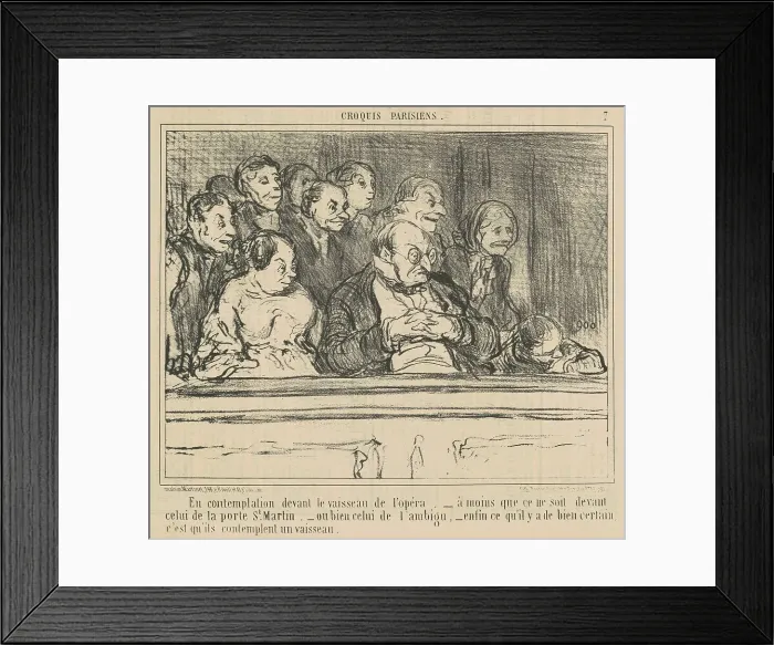Framed Print : En contemplation devant le vaisseau de l'opera, 19th century. Creator: Honore Daumier Framed Print : En contemplation devant le vaisseau de l'opera, 19th century. Creator: Honore Daumier