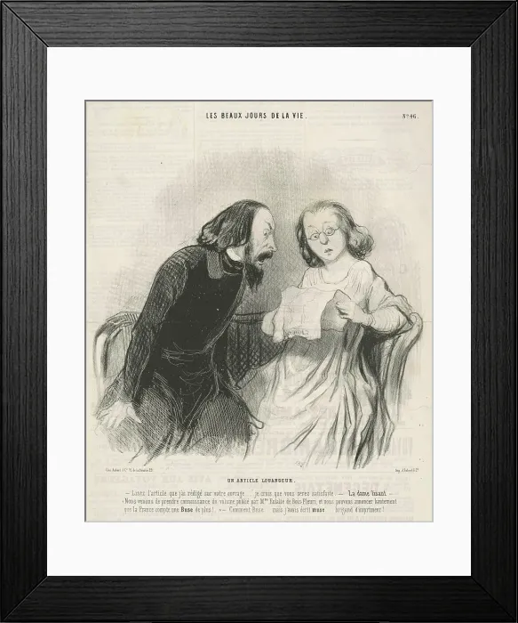 Framed Print : Un article louangeur, 19th century. Creator: Honore Daumier Framed Print : Un article louangeur, 19th century. Creator: Honore Daumier
