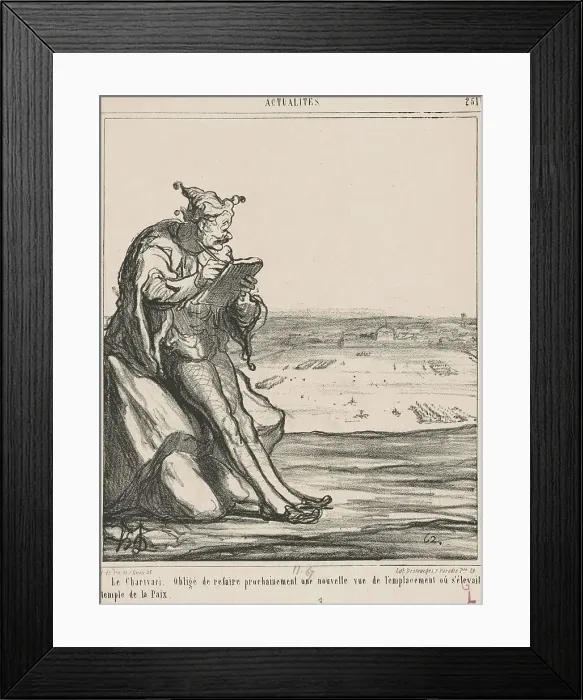 Framed Print : Le Charivari, obligé de refaire prochainement une nouvelle vue... 19th century. Creator: Honore Daumier Framed Print : Le Charivari, obligé de refaire prochainement une nouvelle vue... 19th century. Creator: Honore Daumier