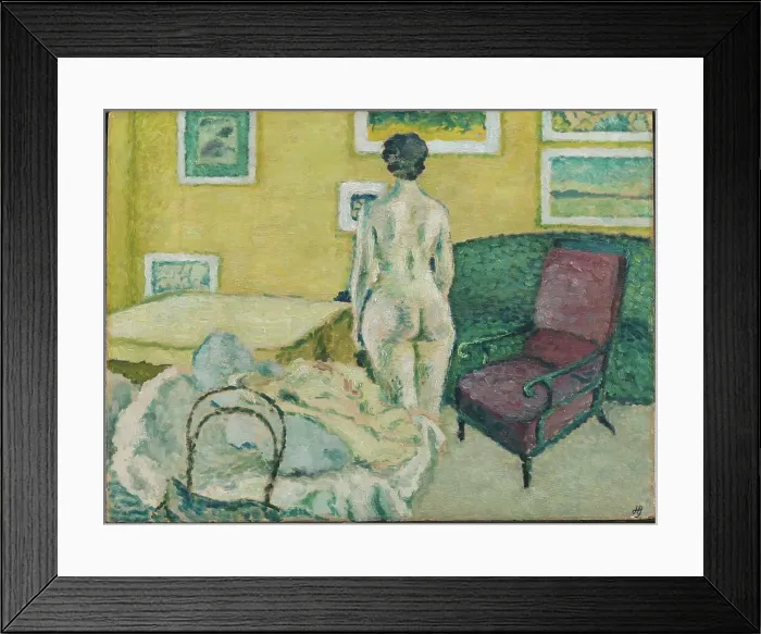 Framed Print : Interior with Standing Nude, 1908. Creator: Harald Giersing Framed Print : Interior with Standing Nude, 1908. Creator: Harald Giersing