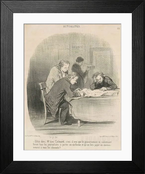 Framed Print : Dites donc, M'sieu Colimard... 19th century. Creator: Honore Daumier Framed Print : Dites donc, M'sieu Colimard... 19th century. Creator: Honore Daumier