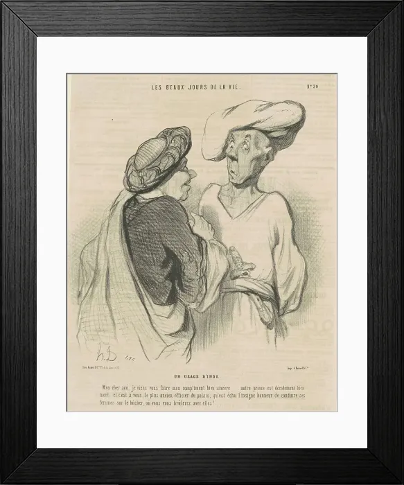 Framed Print : Un usage d'Inde, 19th century. Creator: Honore Daumier Framed Print : Un usage d'Inde, 19th century. Creator: Honore Daumier