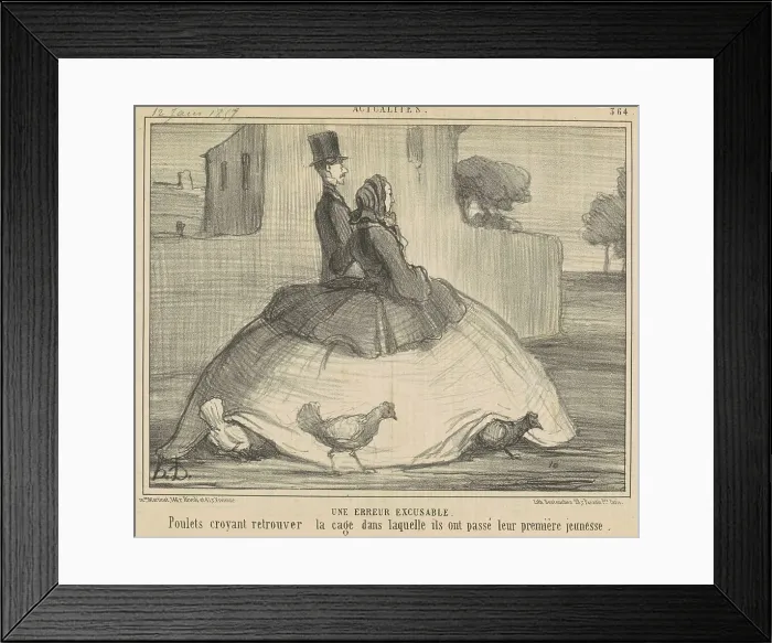 Framed Print : Une erreur excusable, 19th century. Creator: Honore Daumier Framed Print : Une erreur excusable, 19th century. Creator: Honore Daumier