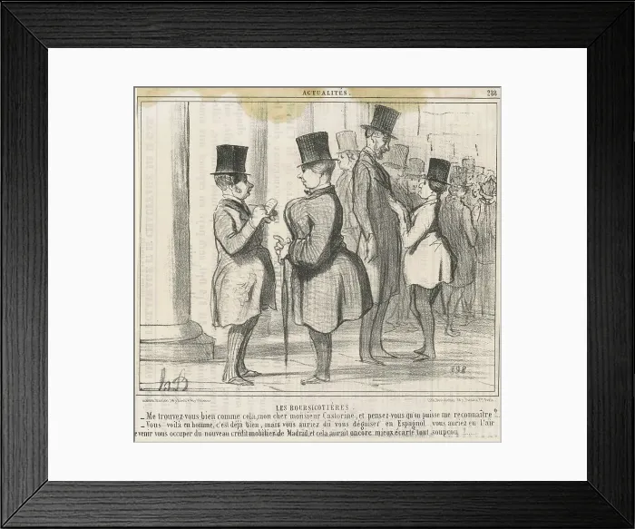 Framed Print : Les Boursicotières. Me trouvez-vous bien... 19th century. Creator: Honore Daumier Framed Print : Les Boursicotières. Me trouvez-vous bien... 19th century. Creator: Honore Daumier