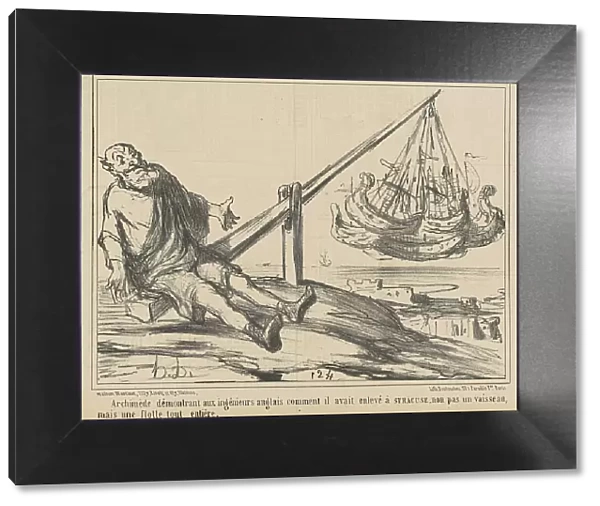 Archimède démontrant aux ingènieurs anglais... 19th century. Creator: Honore Daumier