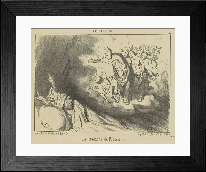 Framed Print : Le triomphe du paganisme, 19th century. Creator: Honore Daumier Framed Print : Le triomphe du paganisme, 19th century. Creator: Honore Daumier