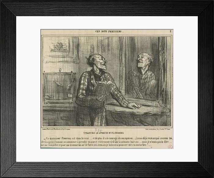 Framed Print : Toujours le livre de M. Flourens, 19th century. Creator: Honore Daumier Framed Print : Toujours le livre de M. Flourens, 19th century. Creator: Honore Daumier
