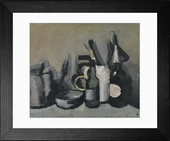 Framed Print : Still Life with Bottle, 1923. Creator: Harald Giersing Framed Print : Still Life with Bottle, 1923. Creator: Harald Giersing