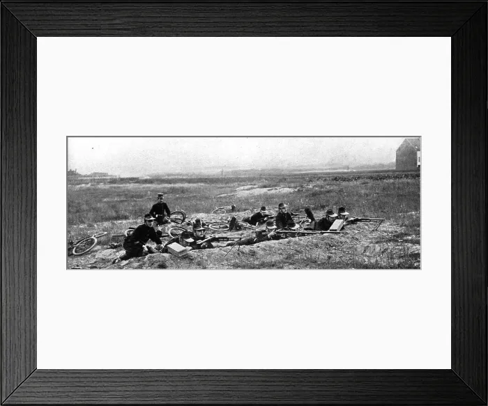 Framed Print : Le combat de Haelen, 1914. Creator: Montigny Framed Print : Le combat de Haelen, 1914. Creator: Montigny