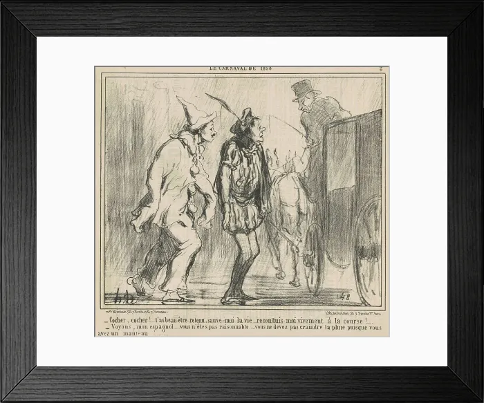 Framed Print : Cocher, Cocher!... 19th century. Creator: Honore Daumier Framed Print : Cocher, Cocher!... 19th century. Creator: Honore Daumier