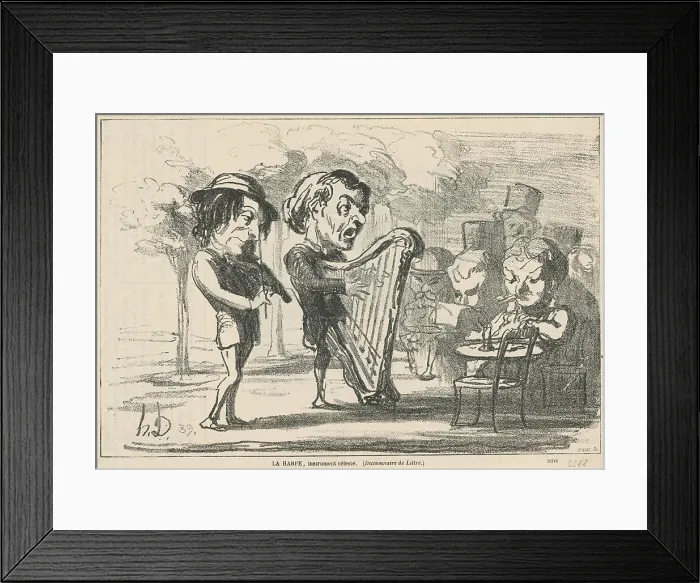 Framed Print : La harpe, instrument céleste, 19th century. Creator: Honore Daumier Framed Print : La harpe, instrument céleste, 19th century. Creator: Honore Daumier