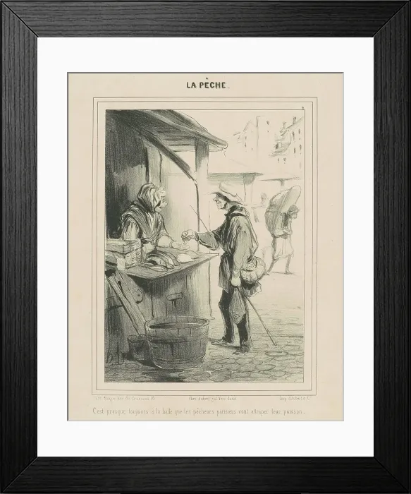Framed Print : C'est presque toujours a la halle... 19th century. Creator: Honore Daumier Framed Print : C'est presque toujours a la halle... 19th century. Creator: Honore Daumier