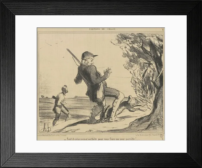 Framed Print : Faut-il qu'un animal soit bête... 19th century. Creator: Honore Daumier Framed Print : Faut-il qu'un animal soit bête... 19th century. Creator: Honore Daumier