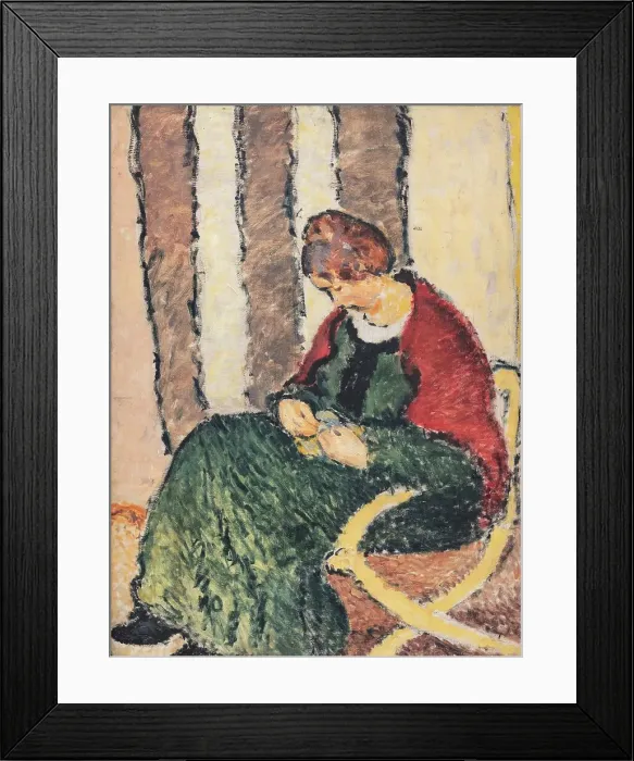 Framed Print : The Artist's Sister, Anna Giersing, Wearing a Red Shawl, 1907. Creator: Harald Giersing Framed Print : The Artist's Sister, Anna Giersing, Wearing a Red Shawl, 1907. Creator: Harald Giersing