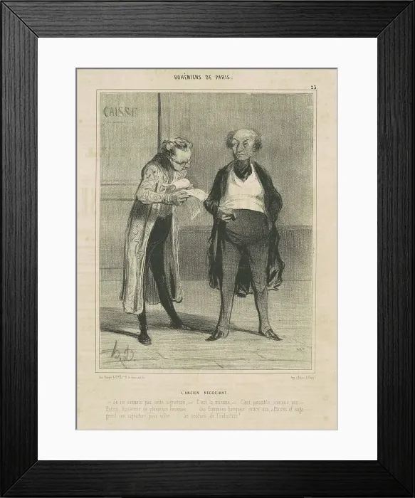 Framed Print : L'ancien négociant, 19th century. Creator: Honore Daumier Framed Print : L'ancien négociant, 19th century. Creator: Honore Daumier