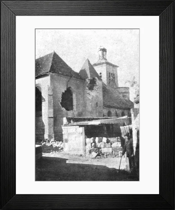 Framed Print : Les Combats Devant Soissons; L'eglise de Crouy, 1915. Creator: Unknown Framed Print : Les Combats Devant Soissons; L'eglise de Crouy, 1915. Creator: Unknown