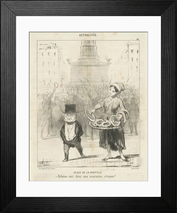 Framed Print : Place de la Bastille, 19th century. Creator: Honore Daumier Framed Print : Place de la Bastille, 19th century. Creator: Honore Daumier