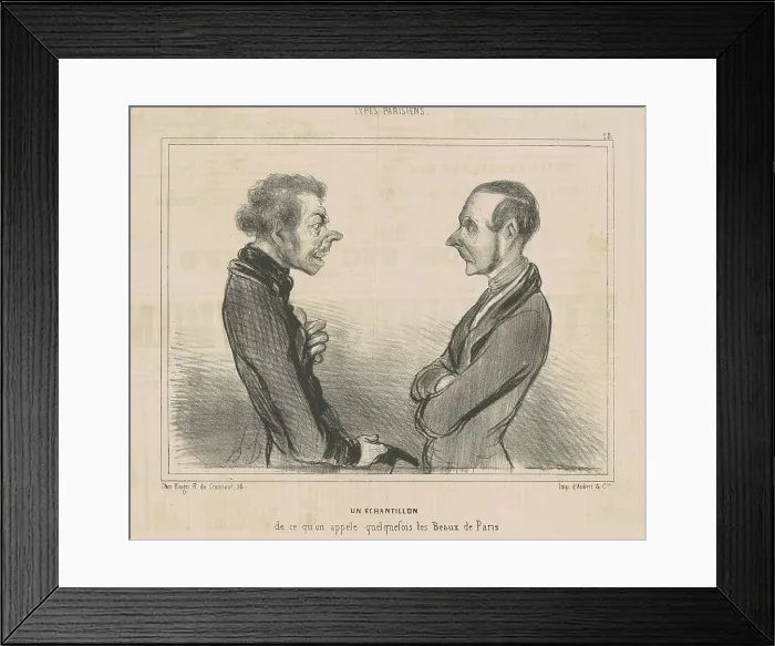 Framed Print : Un échantillon de ce qu'on appèle quelquefois les Beaux de Paris, 19th century. Creator: Honore Daumier Framed Print : Un échantillon de ce qu'on appèle quelquefois les Beaux de Paris, 19th century. Creator: Honore Daumier
