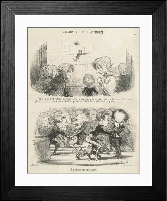 Framed Print : Vois-tu, le petit estancelin comme il parle... 19th century. Creator: Honore Daumier Framed Print : Vois-tu, le petit estancelin comme il parle... 19th century. Creator: Honore Daumier