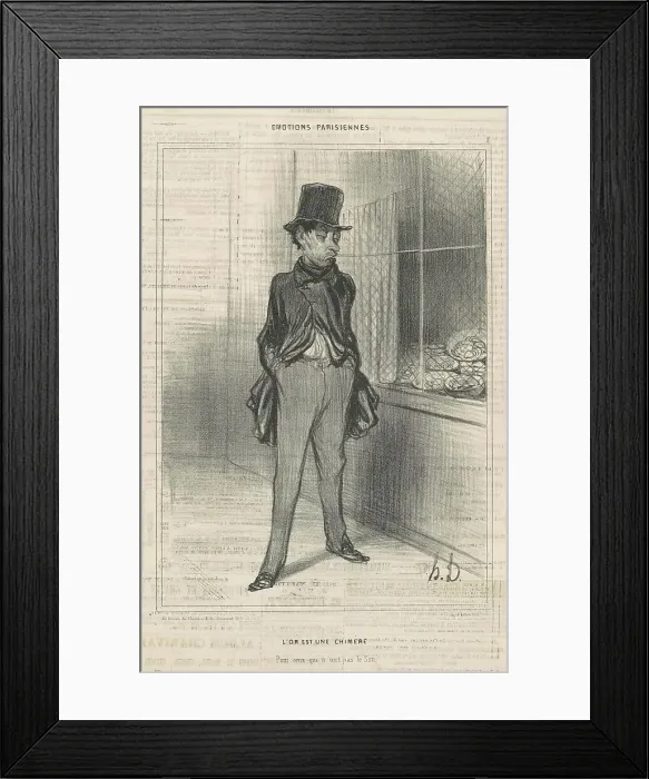 Framed Print : L'or est une chimère, 19th century. Creator: Honore Daumier Framed Print : L'or est une chimère, 19th century. Creator: Honore Daumier