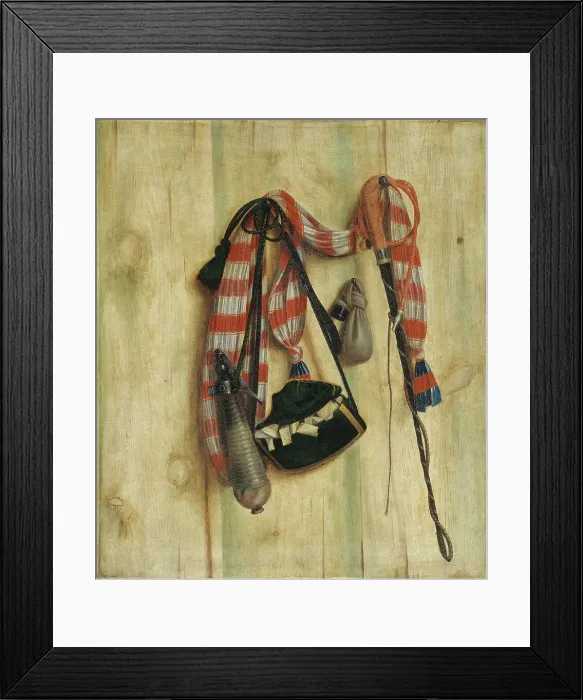 Framed Print : A Whip and a Letter Bag on a Board - Trompe l´oeil, 1672. Creator: Cornelis Norbertus Gysbrechts Framed Print : A Whip and a Letter Bag on a Board - Trompe l´oeil, 1672. Creator: Cornelis Norbertus Gysbrechts