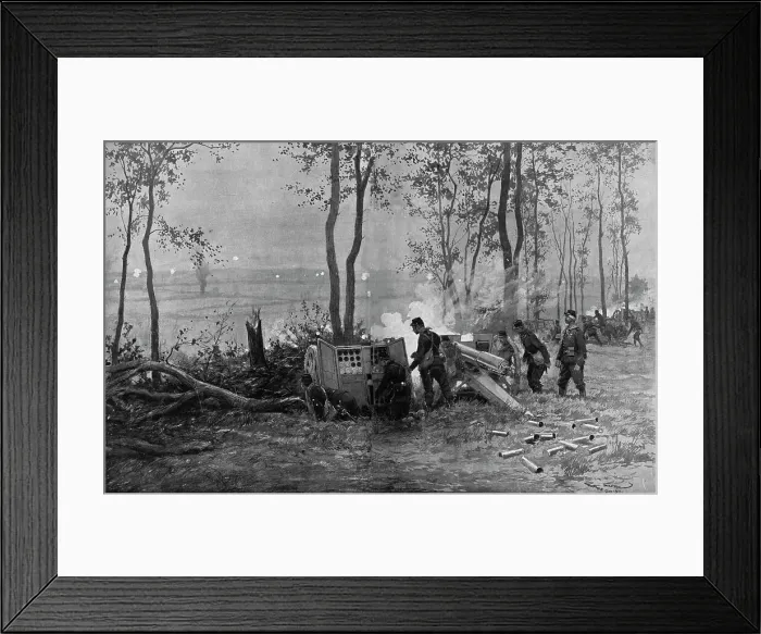 Framed Print : Notre Artillerie de Campagne; Le 75 en action, 1914. Creator: Georges Bertin Scott Framed Print : Notre Artillerie de Campagne; Le 75 en action, 1914. Creator: Georges Bertin Scott