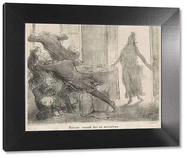 Dernier conseil des ex-ministres, 19th century. Creator: Honore Daumier