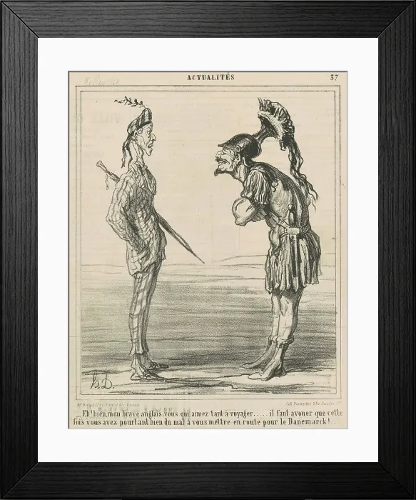 Framed Print : Eh bien! Mon brave anglais... 19th century. Creator: Honore Daumier Framed Print : Eh bien! Mon brave anglais... 19th century. Creator: Honore Daumier