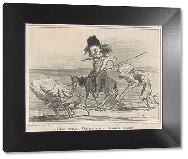 Les Russes encourageant l'agriculture, 19th century. Creator: Honore Daumier
