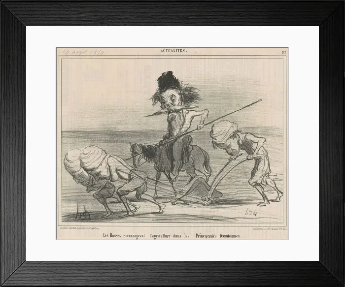 Framed Print : Les Russes encourageant l'agriculture, 19th century. Creator: Honore Daumier Framed Print : Les Russes encourageant l'agriculture, 19th century. Creator: Honore Daumier