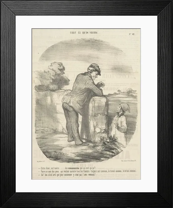 Framed Print : Dites donc, not'maire... des communistes qué qu'c'est ça?, 19th century. Creator: Honore Daumier Framed Print : Dites donc, not'maire... des communistes qué qu'c'est ça?, 19th century. Creator: Honore Daumier