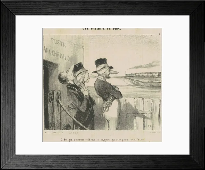 Framed Print : Et dire que maintenant, voilà...tous les voyageurs qui nous passent devant le nez!, 19th century. Creator: Honore Daumier Framed Print : Et dire que maintenant, voilà...tous les voyageurs qui nous passent devant le nez!, 19th century. Creator: Honore Daumier