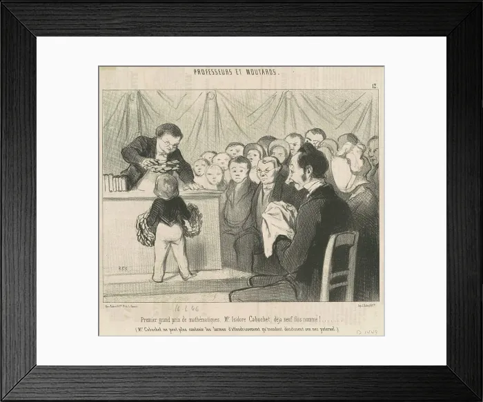 Framed Print : Premier grand prix de mathématiques, 19th century. Creator: Honore Daumier Framed Print : Premier grand prix de mathématiques, 19th century. Creator: Honore Daumier