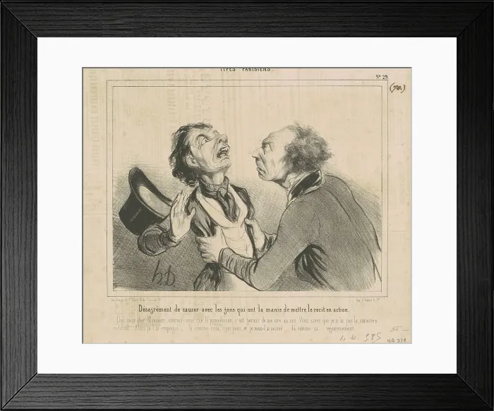 Framed Print : Désagrément de causer avec les gens... 19th century. Creator: Honore Daumier Framed Print : Désagrément de causer avec les gens... 19th century. Creator: Honore Daumier
