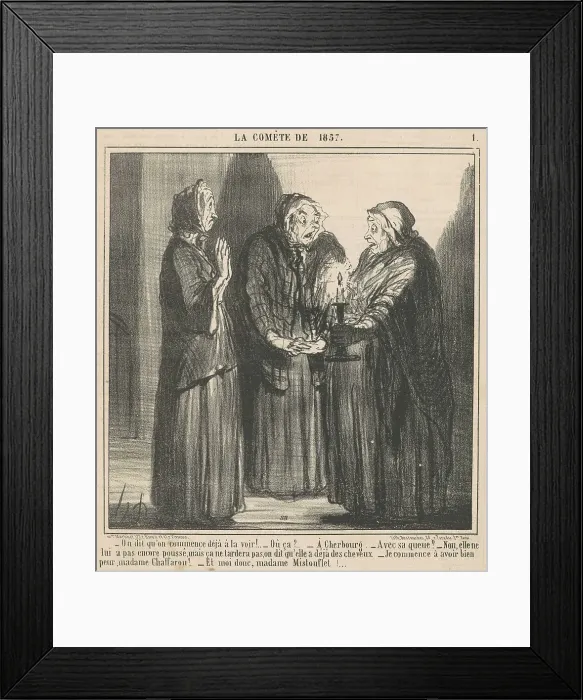 Framed Print : On dit qu'on commence déja a la voir... 19th century. Creator: Honore Daumier Framed Print : On dit qu'on commence déja a la voir... 19th century. Creator: Honore Daumier