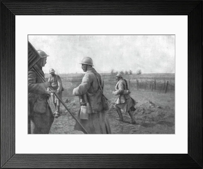 Framed Print : L'attaque du 4 septembre entre Chilly et Chaulnes; 2 h. 25. --L'attaque a atteint... 1916. Creator: Unknown Framed Print : L'attaque du 4 septembre entre Chilly et Chaulnes; 2 h. 25. --L'attaque a atteint... 1916. Creator: Unknown