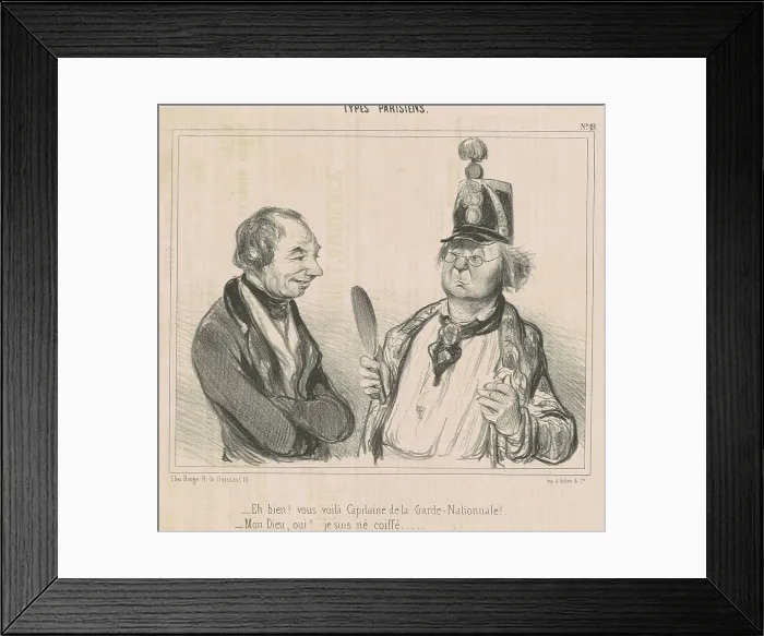 Framed Print : Eh bien! Vous voila Capitaine de la Garde-Nationnale!, 19th century. Creator: Honore Daumier Framed Print : Eh bien! Vous voila Capitaine de la Garde-Nationnale!, 19th century. Creator: Honore Daumier