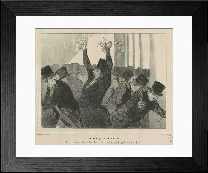 Framed Print : Une Panique a la Bourse, 19th century. Creator: Honore Daumier Framed Print : Une Panique a la Bourse, 19th century. Creator: Honore Daumier